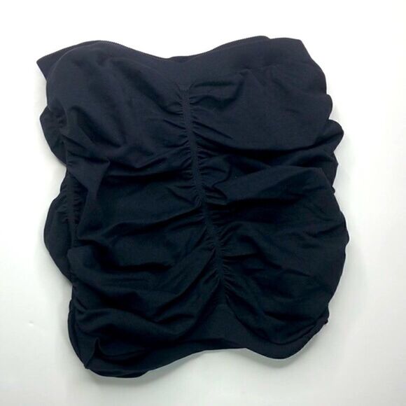 TAMMY MARS Black Ruched Tube Top / Strapless / Stretch / One Size / Bra Top - Picture 2 of 5